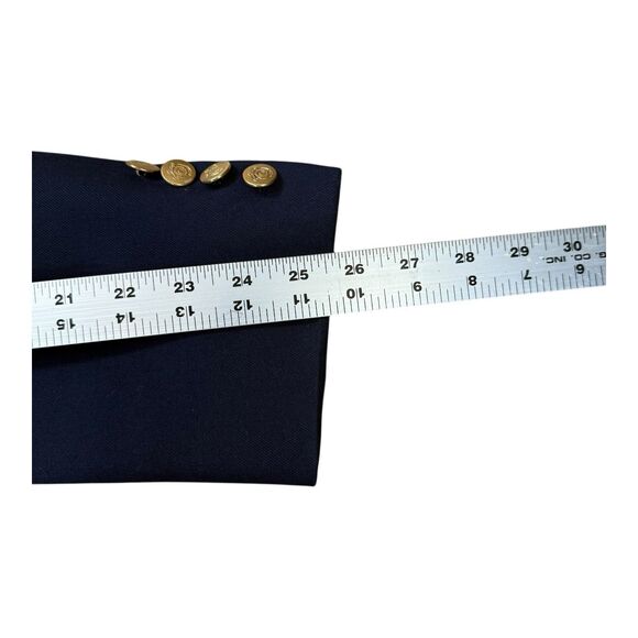 Vtg Christian Dior 39L Monsieur Double Breasted Blue Blazer Gold Button Preppy - Picture 13 of 13